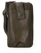 VENEZIA Portofel dama din piele naturala verde - 10x18cm - cu 2 buzunare externe - inchidere cu fermoar