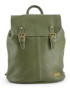 VENEZIA Rucsac dama din piele naturala granat - 34x34x13cm - 3 buzunare interioare - 1 buzunar exterior - curea detasabila max 87cm - Verde