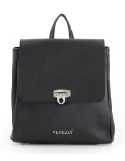 VENEZIA Rucsac din piele neagra de culoarea mazarei