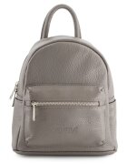 VENEZIA Rucsac fashion dama gri - piele naturala - 24x22x12cm - 5 buzunare