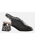 VENEZIA Sandal cu toc masin si animal print