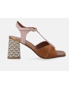 VENEZIA Sandale Cu Piele Intoarsa Si Model Decorativ