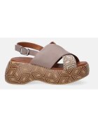 VENEZIA Sandale cu talpa demi-wedge si imprimeu