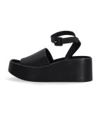 VENEZIA Sandale de piele cu talpa wedge si bareta pe glezna