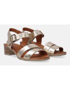 VENEZIA Sandale din piele cu aspect metalizat