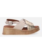 VENEZIA Sandale din piele cu platforma si garnituri metalice