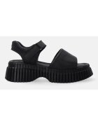 VENEZIA Sandale din piele cu talpa demi-wedge si velcro