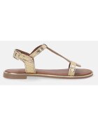 VENEZIA Sandale din piele cu textura tip reptila si aspect metalizat