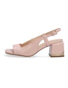 VENEZIA Sandale din piele lacuita cu bareta slingback si toc masiv