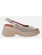 VENEZIA Sandale din piele nabuc cu perforatii decorative