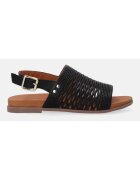 VENEZIA Sandale negre din piele cu decupaj