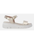 VENEZIA Sandale wedge cu aspect metalizat