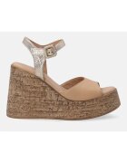 VENEZIA Sandale wedge cu detaliu metalizat