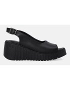 VENEZIA Sandale wedge de piele cu catarama