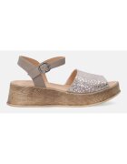 VENEZIA Sandale wedge din piele si model animal print