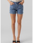 Vero Moda Blugi scurti cu talie inalta Zuri - Albastru inchis