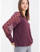 Vero Moda Bluza cu maneci semitransparente Alva - Violet tyrian