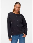 Vero Moda Bluza de trening cu perle sintetice - Negru