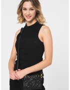 Vero Moda Bluza fara maneci din dantela - Negru
