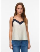 Vero Moda Bluza lejera cu decolteu in V - Negru/Alb murdar