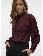 Vero Moda Bluza semitransparenta cu guler scurt - Violet pruna