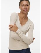 Vero Moda Bluza slim fit cu insertii stralucitoare - Bej deschis