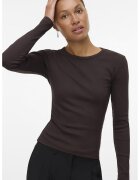 Vero Moda Bluza slim-fit din amestec de bumbac organic Chloe - Maro inchis