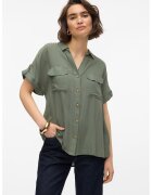 Vero Moda Camasa cu maneci scurte si dungi - Kaki