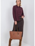 Vero Moda Camasa supradimensionata din reiat Cleo - Violet tyrian