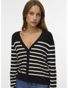 Vero Moda Cardigan cu decolteu in V si model in dungi - Alb/Negru