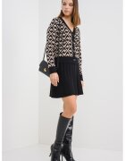 Vero Moda Cardigan cu decolteu in V si nasturi - Negru/Maro nisip
