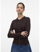 Vero Moda Cardigan cu maneci lungi si nasturi - Maro inchis