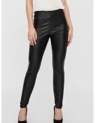 Vero Moda Colanti skinny cu aspect de piele - Negru