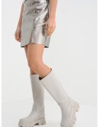 Vero Moda Fusta cu slit lateral - Argintiu inchis