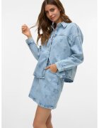 Vero Moda Fusta de denim cu detalii brodate - Albastru deschis