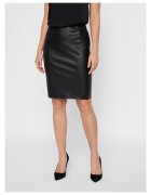 Vero Moda Fusta din imitatie de piele - neagra