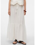 Vero Moda Fusta maxi cu terminatie cu volan - Alb