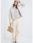 Vero Moda Geaca cu vatelina si segmente din material teddy - Crem