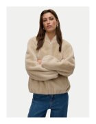 Vero Moda Geaca dama - blana artificiala - bej - 50% poliester reciclat