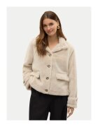 Vero Moda Geaca dama - blana artificiala - poliester reciclat - bej