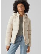 Vero Moda Geaca matlasata cu gluga - Alb fildes