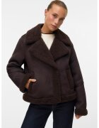 Vero Moda Geaca scurta cu blana shearling sintetica - Maro inchis