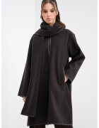 Vero Moda Haina supradimensionata cu fular Fortune - Maro inchis