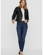 Vero Moda Jacheta biker din piele ecologica - Negru