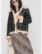 Vero Moda Jacheta din blana shearling sintetica - Negru/Bej