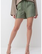 Vero Moda Pantaloni scurti cu talie inalta din amestec de in - Verde sparanghel