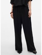 Vero Moda Pantaloni vaporosi din amestec de in cu snur - Negru