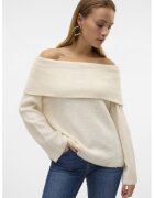 Vero Moda Pulover cu decolteu pe umeri - Bej melange