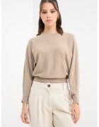 Vero Moda Pulover cu insertii de lurex Happy - Auriu/Bej