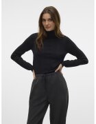 Vero Moda Pulover cu insertii din lurex si guler inalt - Negru